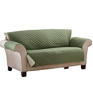 Reversible Quilted Furniture Cover, Olive/Sage, Loveseat