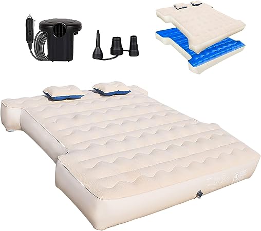 Umbrauto Truck Bed Air Mattress for 5.5-5.8Ft Short Truck Beds Double Side use Inflatable Air Mattress for Outdoor with Pump & Carry Bag