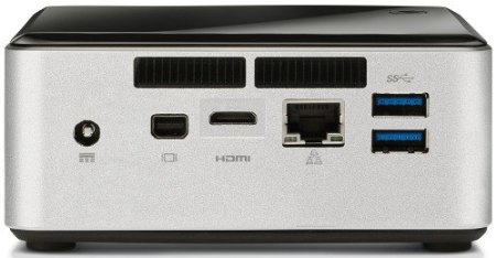 Intel Mini HDMI, SSD, HDD Mini DisplayPort USB 3.0 4th Gen Intel Core i3-4010U Consumer Infrared Sensor NUC Kit BOXD34010WYKH1 Silver with Black Top