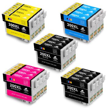 IKONG 20-Pack High Capacity Replacement for Epson ink cartridges 200 8 Black4 Cyan4 Magenta4 Yellow Compatible With epson XP 200WF 2540XP 300WF 2530XP 410WF 2520XP 400 and XP 310 printers