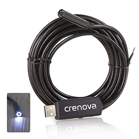 Crenova iScope 2.0 Megapixel CMOS HD USB Endoscope Waterproof Handheld Borescope Digital Inspection Camera Snake Camera（5 Meter Cable）