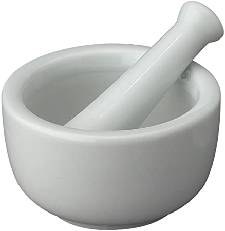 HIC Brands that Cook 2-1/2-Inch Porcelain Mortar and Pestle, White