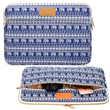 CoolBell 13.3-Inch Elephant Pattern Laptop Sleeve for Ultrabook and Macbook (Blue)