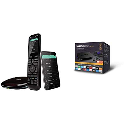 Logitech Harmony Elite Remote Control, Hub and App, Works with Alexa Bundle with Roku Ultra | HD/4K/HDR Streaming Media Player. Now Includes Premium JBL Headphones. (2018)