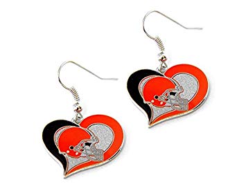 Cleveland Browns Swirl Heart Earrings