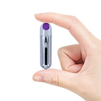 Vsshe Bullet Vibrator USB Rechargeable Mini Waterproof Electroplating Silver Pocket Rocket Massager Vibrating Trigger Stimulator 10-speed (Purple)