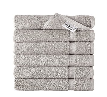 Turkish Luxury Hotel & Spa 16"x30" Hand Towel Set of 6 Turkish Cotton - Eco-Friendly (Hand Towels, Stone)