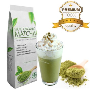 Starter Matcha (16oz) - Premium Certified Organic, Pure Matcha Green Tea Powder, Incredible Flavor, Delicate Aroma, Natural Energy Booster and Fat Burner