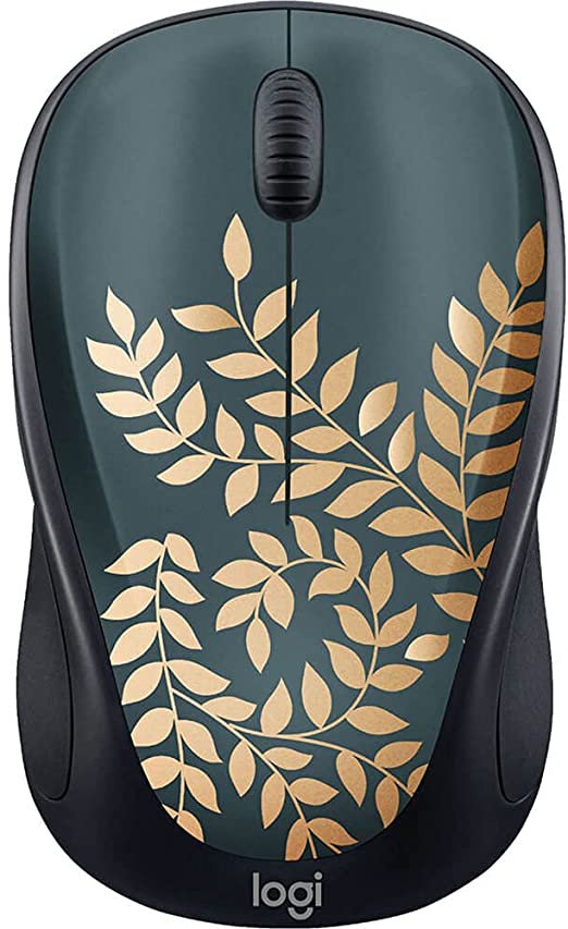 Logitech - Design Collection Limited Edition Wireless Compact Mouse with Colorful Designs - Golden Garden