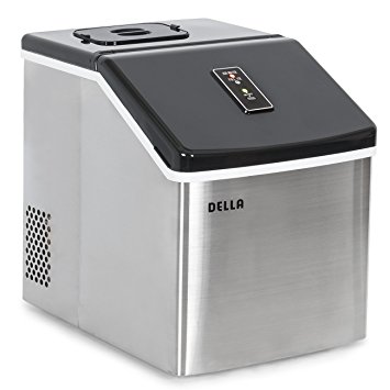 Della Electric Ice Maker Machine Portable Counter Top Yield Up To 28 Pounds of Ice Daily -Stainless Steel