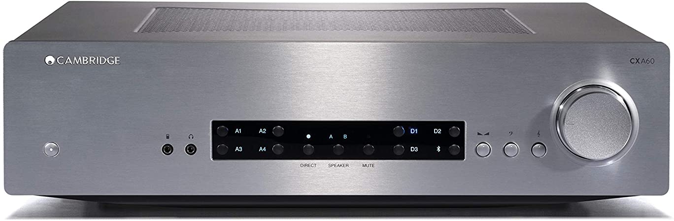Cambridge Audio CXA60 Stereo Two-Channel Amplifier with Built-in DAC - 60 Watts Per Channel | Silver