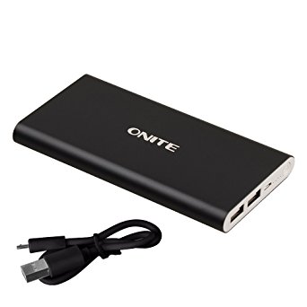 Onite 10000mAh External Battery Packs Power Bank for iPhone 7 6 6S, Plus, 5 5S, Samsung Galaxy S8, S7 S6 S5, Edge, Note 5 4 3, LG G5 G4 G3, Pro, Moto Z Adroid, Google Pixel XL, Black