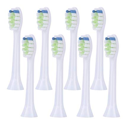 Replacement Toothbrush Heads for Philips Sonicare,8 Pack Fits 2 Series,HX6810,HX6817,2 Series Plaque Control,3 Series Gum Health, FlexCare, EasyClean And More Sonic Snap-On Brush Handles by Sekmet