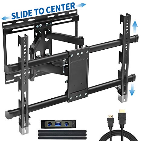 BLUE STONE Full Motion TV Wall Mount Bracket Dual Swivel Articulating Arms with Sliding Design for TV Centering for Most 32-83 inch up to 100lbs for Flat Screen, LED,4K,Curved TVs with VESA 600x400mm