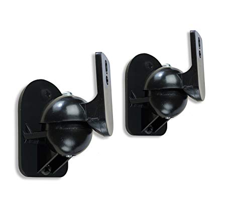 Atlantic Universal Wall Mount Speaker Brackets Set of 2 – 7lb Capacity – Swivel Tilt