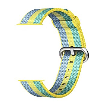 Smart Watch Band, Uitee Newest Woven Nylon Band for Apple Watch Series 38mm 1 & 2, Comfortably Light With Fabric-Like Feel Wrist Strap Replacement with Classic Buckle (Pollen Woven Nylon)
