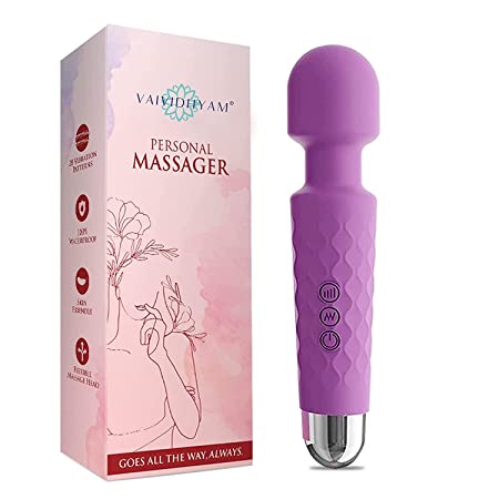 Snailax-Massager Rechargeable Body Massager for Women and Men / Handheld Waterproof Vibrate Wand Massage Machine with 20 Vibration Modes - 8 Speeds, Battery Powered, Full Body Massager Multicolor…