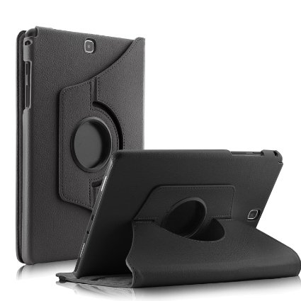 Infiland Samsung Galaxy Tab A 9.7 Case, PU Leather 360° Rotating Stand Case Cover for Samsung Galaxy Tab A 9.7-Inch SM-T550 Tablet ONLY - Black