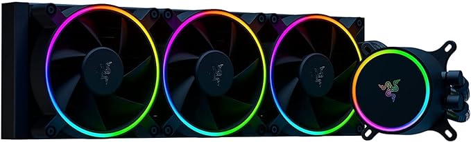 Razer Hanbo Chroma RGB All-In-One Liquid Cooler aRGB Pump Cap: Ultimate AIO Design - Quiet, Powerful aRGB Fans - Silent, Efficient Liquid Cooling - PWM Fan Controller Support - RGB Chroma aRGB - 360MM