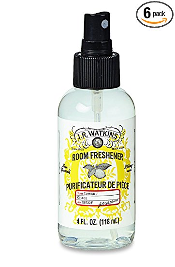 J.R. Watkins Naturally Derived Room Freshener, Lemon, 4 Ounce (Pack of 6)