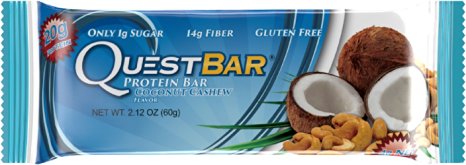Quest Nutrition Protein Bar, Coconut Cashew, 20g Protein, 2.12oz Bar, 12 Count