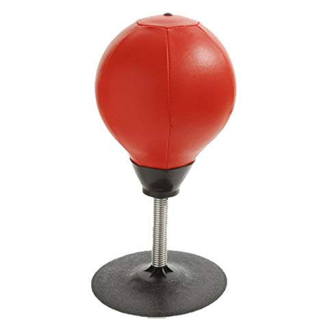 ihuniu,inc. Desktop Punching Ball with Spring Mounted Metal Stand Speed Punching Bag with Pump Stress Relief Freestanding Reflex Bag Kit for Adults and Children, Perfect for Exercise Home Office