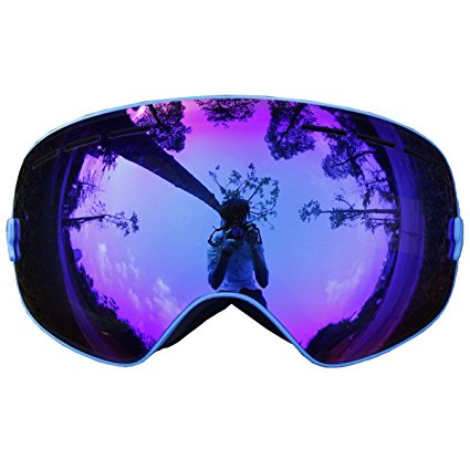 Snow Goggles, COPOZZ Ski Goggles with Spherical Wide Vision Anti-fog Detachable Double Lens TPU Frame For Men And Women Snowboard skate Skiing Snowboarding outdoor Sport