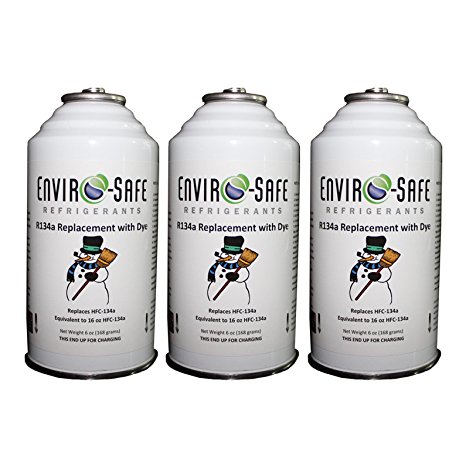 Enviro-Safe R134a AC Refrigerant   Dye 3 Cans