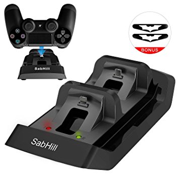 PS4 Controller Charger, SabHill Dual USB Charging Dock Stand Station for Playstation 4 PS4/PS4 Slim/PS4 Pro DualShock 4 Wireless Controller