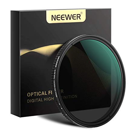 Neewer 77mm Variable Fader ND Filter Neutral Density Variable Filter ND2 to ND32 (1-5 Stop) for Camera Lens   No Black Cross   Multilayer Coating   Ultra-Thin Frame Design