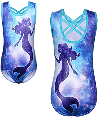 TFJH E Gymnastics Leotards for Girls Sparkle Athletic Clothes Activewear One-piece