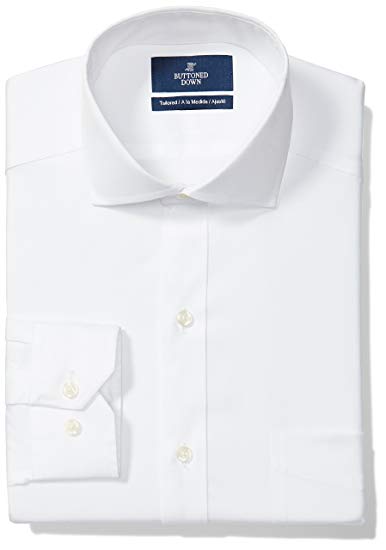 BUTTONED DOWN Men's Tailored Fit Cutaway-Collar Solid Non-Iron Dress Shirt