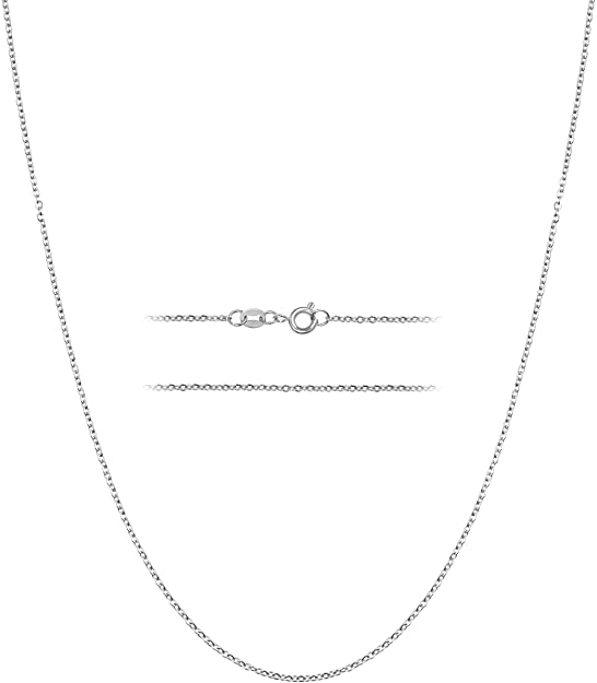 KISPER Sterling Silver Over Stainless Steel 1.5mm Thin Cable Link Chain Necklace, 14-30 inch