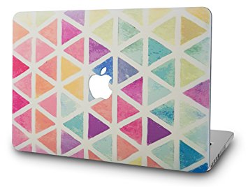 KEC MacBook Pro 13 Case 2017 & 2016 Plastic Hard Shell Cover A1706 / A1708 with/without Touch Bar (Color Triangles)