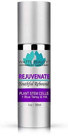 Watts Beauty Rejuvenate Youthful Rebound Wrinkle Serum for Face with Renewing Plant Stem Cells, Amazing Boost Hyaluronic Acid, Super Antioxidant Astaxanthin and Skin Restoring Niacinamide (1oz)