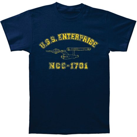 Trevco Star Trek T-Shirt USS Enterprise NCC-1701 Navy T Shirt