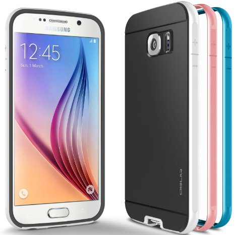 Galaxy S6 Case Obliq Dual Poly Bumper White Pink Blue Topaz Thin Slim Fit Bumper Armor Scratch Resist Polycarbonate Finish Dual Layered Heavy Duty Hard Protection Hybrid High Quality Cover for Samsung Galaxy S6