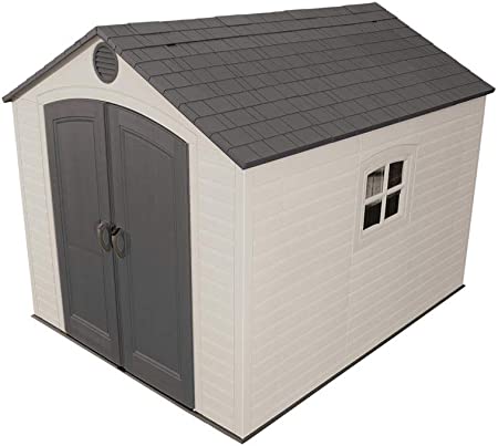 Lifetime 6405 8 by 10-Foot Outdoor Storage Shed with Window, Skylights, and Shelving