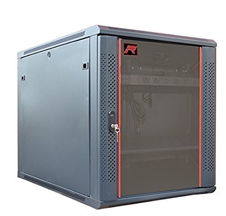 15U 35" Deep Server Rack Cabinet Enclosure. ACCESORIES FREE! Vented Shelf, Cooling Fan, Power Strip. Wall Mount Fully Loaded Lockable Enclosure Box . CDM