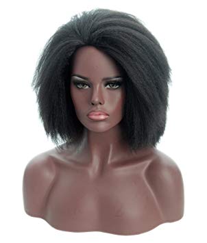 Topcosplay Afro Yaki Kinky Short Curly Wig Black Wigs for Black Women