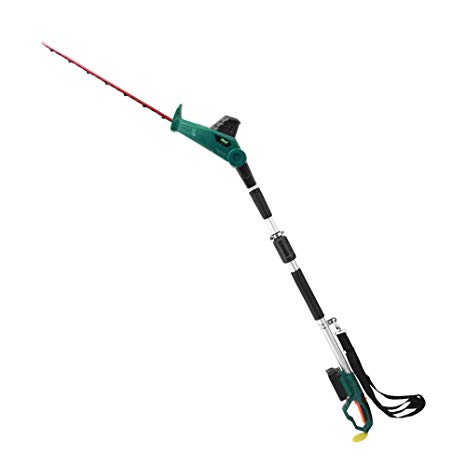 EAST 20V Li-ion Cordless 2 in 1 Long Reach Telescopic Battery Electric Pole Hedge Trimmer, 20" Blade - Battery & Charger Included