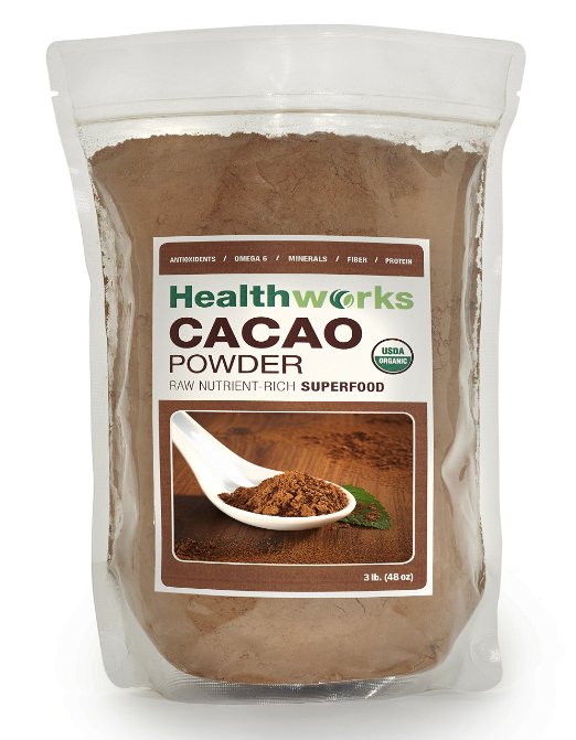 Healthworks Raw Certified Organic Cacao Powder 3-Pound Value Pack