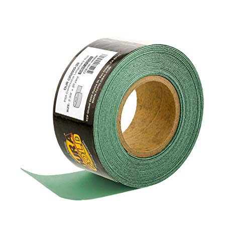 Dura-Gold - Premium Green Film - 2000 Grit Green Film - Longboard Continuous Roll 20 Yards long by 2-3/4" wide PSA Self Adhesive Stickyback Longboard Sandpaper for Automotive and Woodworking