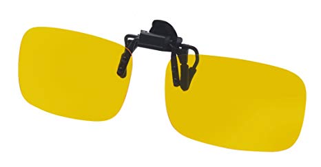 ALWAYSUV Night Vision Polarized Clip-on Flip up Metal Clip Sunglasses Driving Fishing