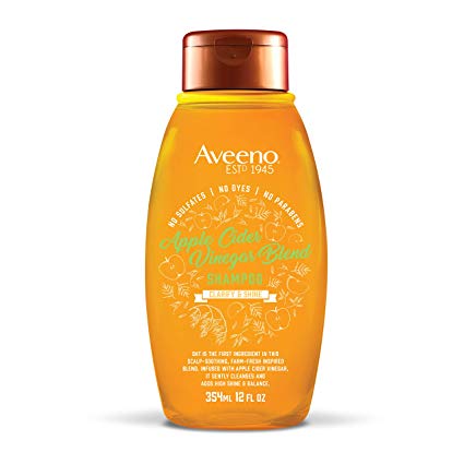 Aveeno Scalp Soothing Apple Cider Vinegar Blend Shampoo for Clarify and Shine, Sulfate Free Shampoo, No Dyes or Parabens, 12 fl. oz