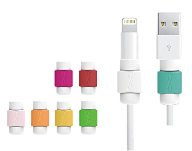 LimitStyle Lightning Saver (Mix Colors / 8-Pack) - Protective for Apple USB Lightning Cables (for Apple iPhone / iPad mini / iPad Air)