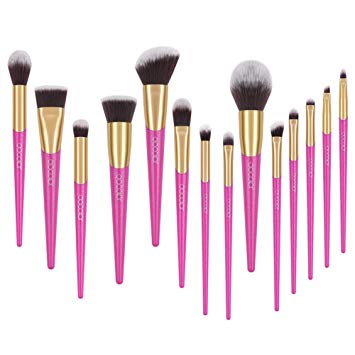 Docolor V-style Makeup Brush Set,14 Pieces Professional Makeup Brushes Face Powder Foundation Blending Contour Eye Shadow Cosmetics Make Up Brushes Kit with Box