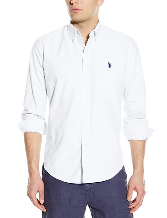 U.S. Polo Assn. Men's Long Sleeve Solid Oxford Shirt