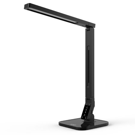 Aukey®Aglaia LT-T1 Dimmable Eye-care LED Desk Lamp, 4 Lighting Modes, 5-Level Dimmer, Touch-Sensitive Control, 1-Hour Auto Timer, 5V/2A USB Charging Port