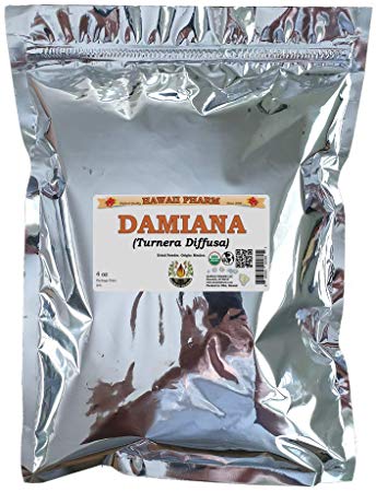Certified Organic Damiana, Old Woman's Broom (Turnera Diffusa) Dried Powder 4 oz